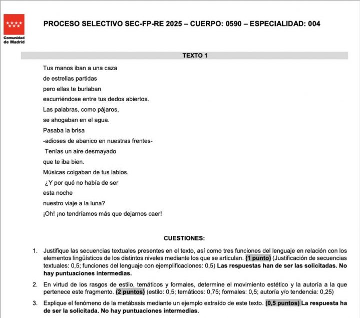 Comentario-Oposiciones-de-Lengua-Madrid-2025. Opolengua. Preparador de Lengua.