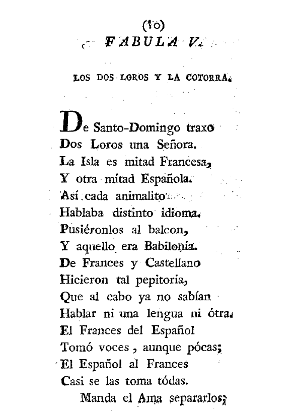 Los dos loros. Preparador de Lengua. Opolengua.